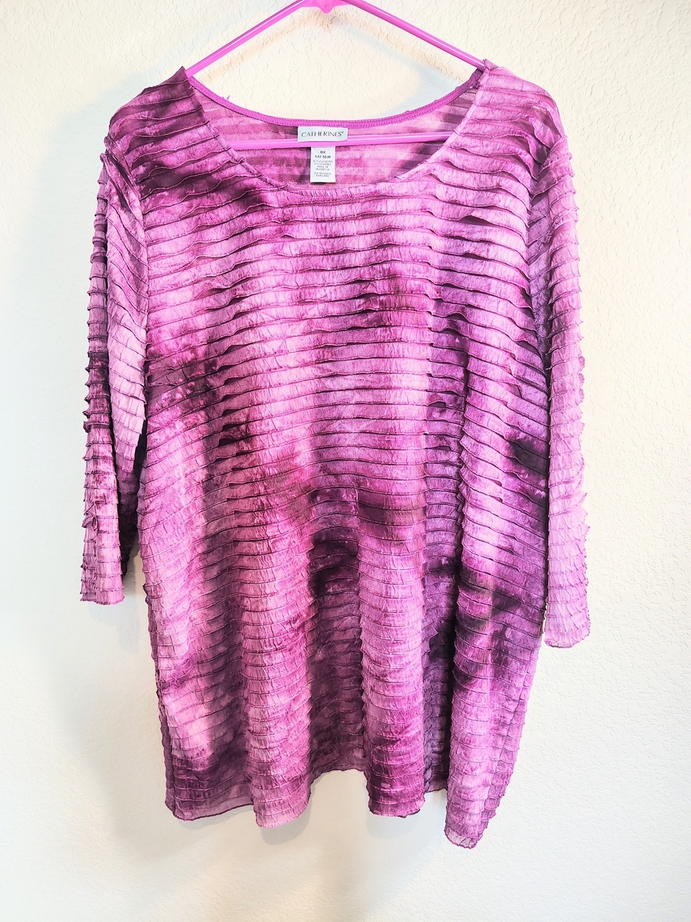 Catherines 💜 Tie-Dye Ribbed Tunic Top